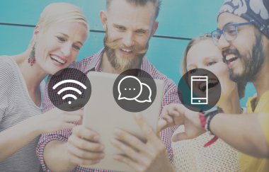 Kablosuz teknoloji Online mesajlaşma kavramı