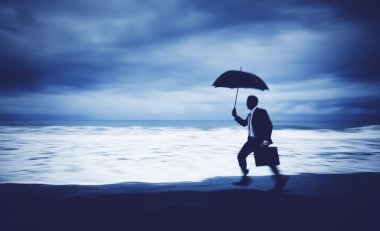 Endişeli işadamı çalışan kavramı