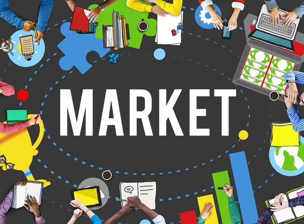 Empresários e conceito de mercado — Fotografia de Stock