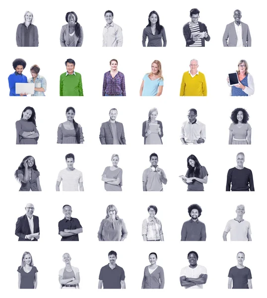 Persone diverse e concetto di comunicazione globale — Foto Stock