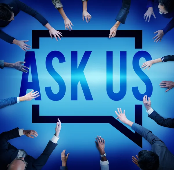 Ask us, Information Assistance Advice Concept — Stock Photo, Image