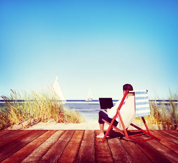 Geschäftsmann Urlaub Arbeitskonzept — Stockfoto