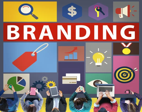 Uomini d'affari e Branding — Foto Stock