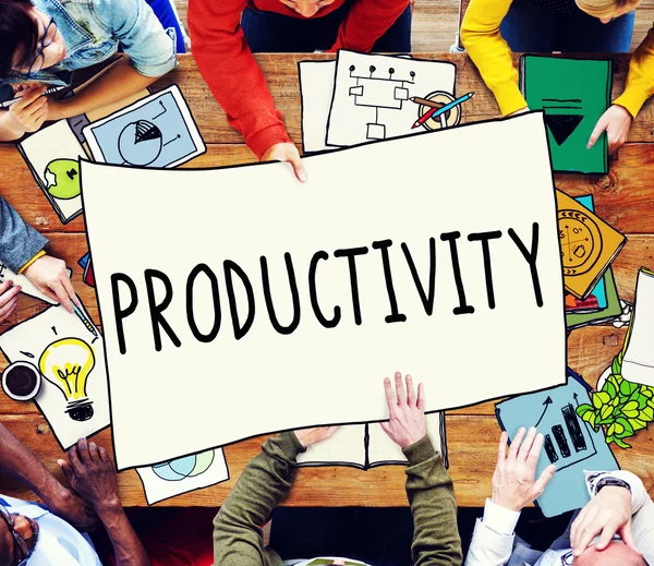 Diversas personas y concepto de productividad —  Fotos de Stock