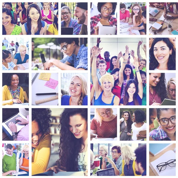 Diversos estudiantes en Collage — Foto de Stock