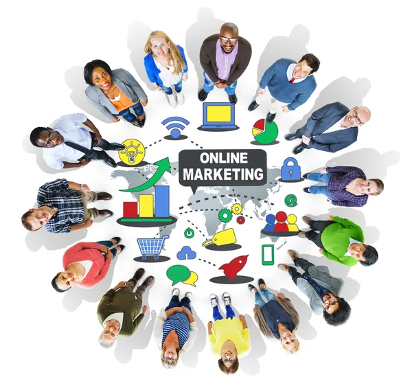 Concepto de personas y marketing online —  Fotos de Stock