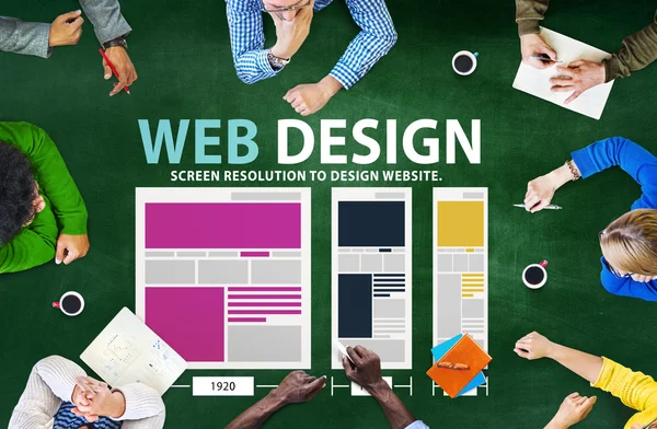 Gruppo di Business People e Web Design — Foto Stock