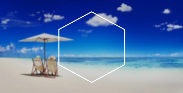 Zeshoek Frame zomervakantie Concept — Stockfoto