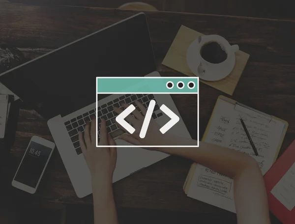 Програмування технології кодування скриптів — стокове фото