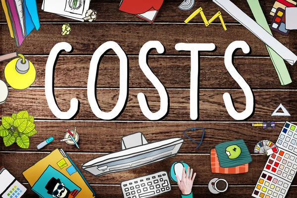 Background with text: Costs — Stock Photo, Image