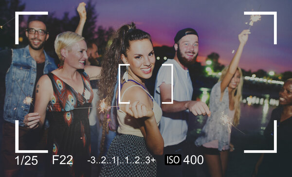 friends hanging out at outdoors party