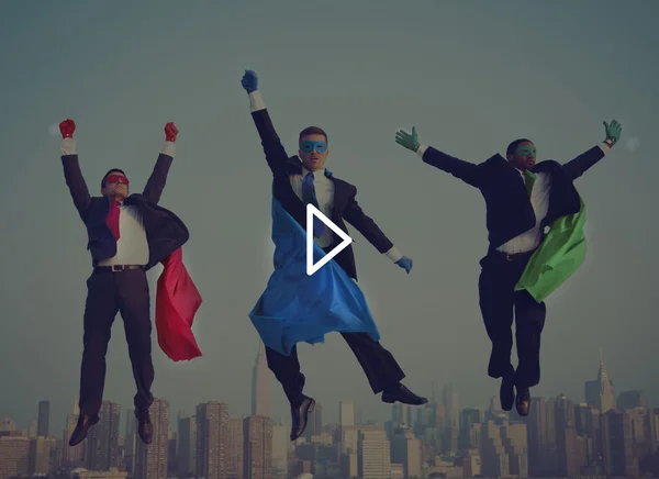 Superhero Businessmen Flying — Stock Photo, Image