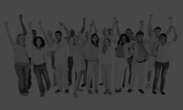 Group of diversity people celebrating success — Stock Photo, Image