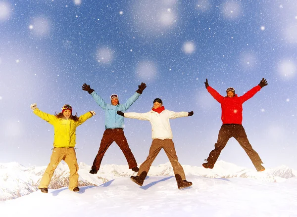 Freundschaft Winterglück — Stockfoto