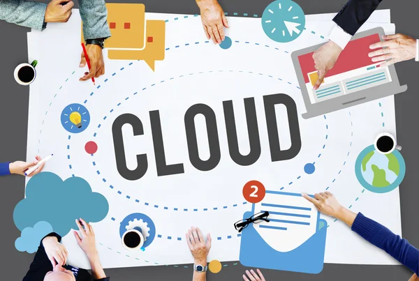 Cloud computing nätverk koncept — Stockfoto