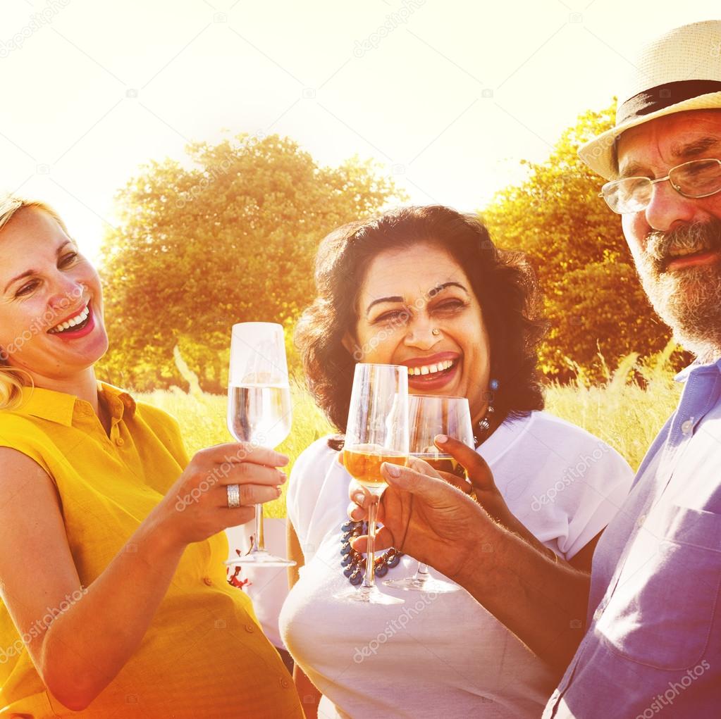 Friends Hanging Out on Outdoor Party