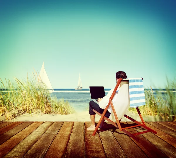 Conceito de trabalho de férias de empresário — Fotografia de Stock