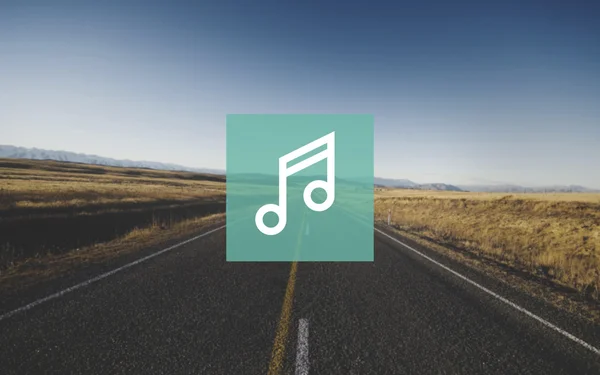 Music Icon on road — Stock Photo, Image