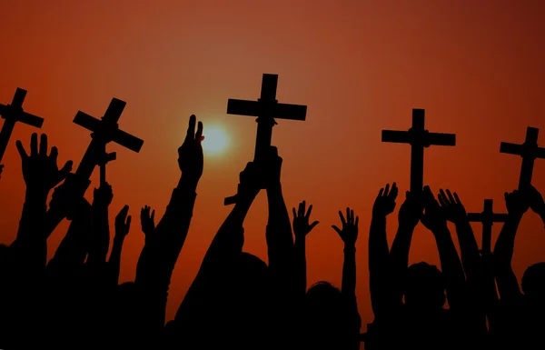 Determinación del Catolicismo Concepto de Crucifijo Espiritual — Foto de Stock