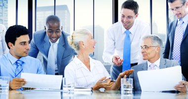 bir grup şirket toplantısında iş insan 