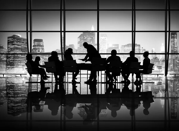 Silhouettes of Business People group — Stock Photo, Image