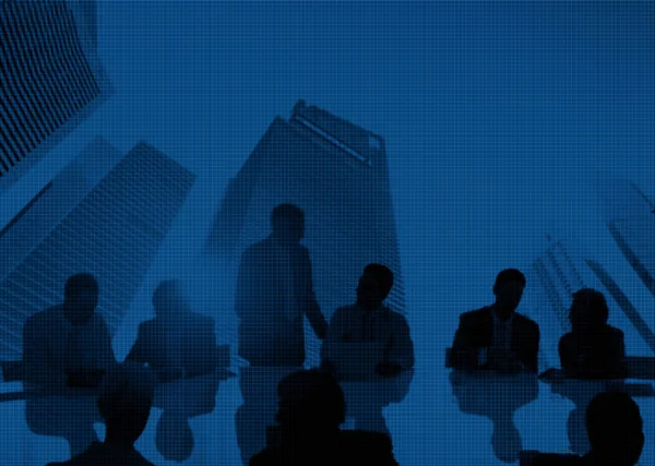 Silhouettes of Business People group — Stock Photo, Image