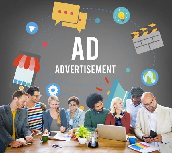Annons annons marknadsföring — Stockfoto