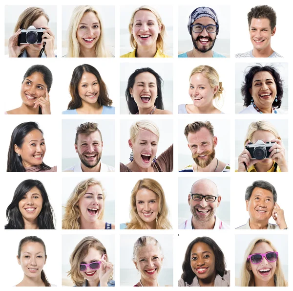 Różnorodność grupy ludzi w collage — Zdjęcie stockowe