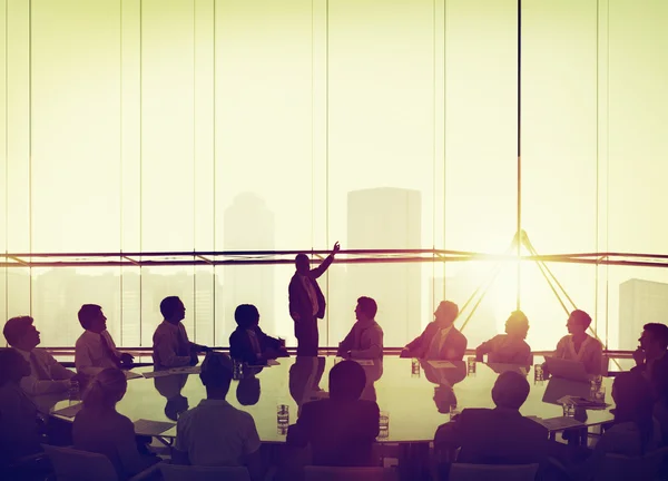 Silhouettes of Business People — Stock Photo, Image