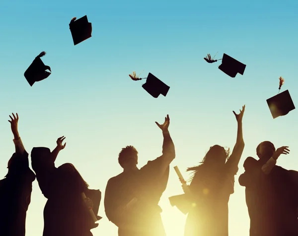 Celebração dos Estudantes Graduação, Conceito de Educação — Fotografia de Stock