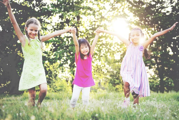 Playtime Arms Raised Cheerful Concept — Stock Photo, Image