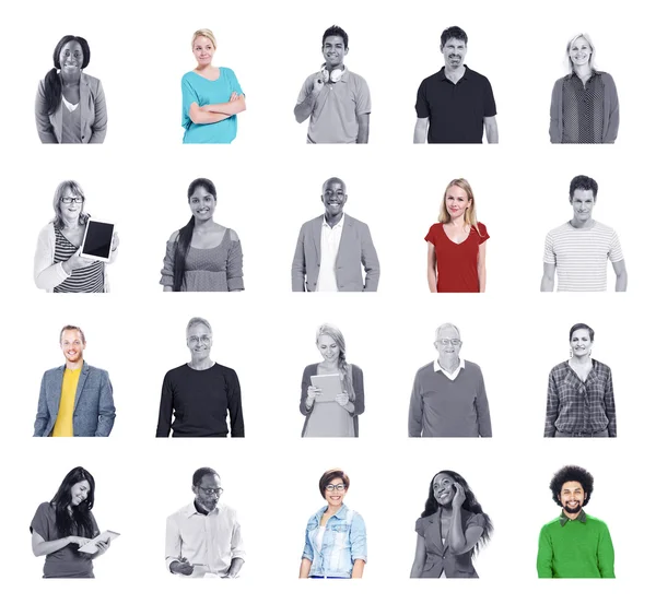 Diversas personas y concepto de comunicación global —  Fotos de Stock