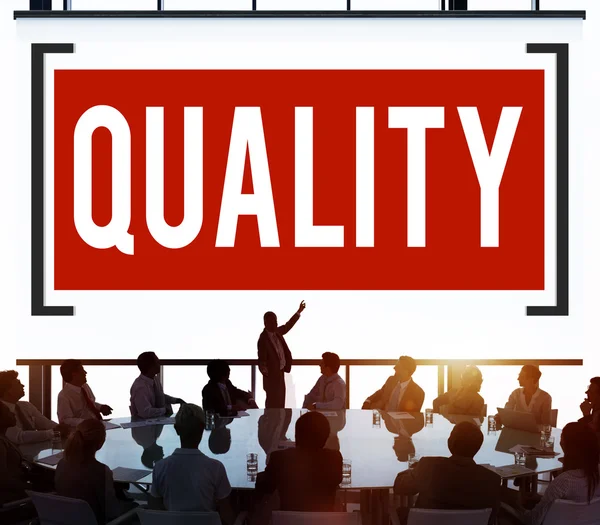 Kvalitetsbegreppet klass nivå garanti värdet Status — Stockfoto