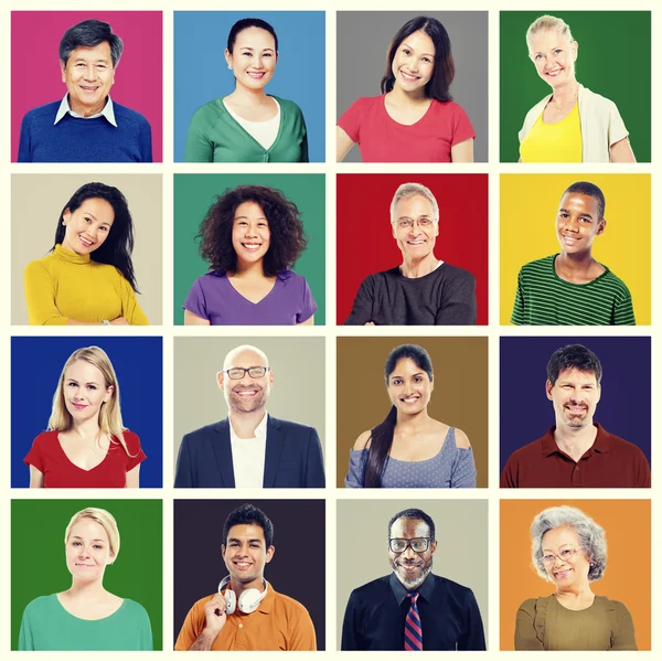 Diversiteit gezichten, communautair Concept — Stockfoto