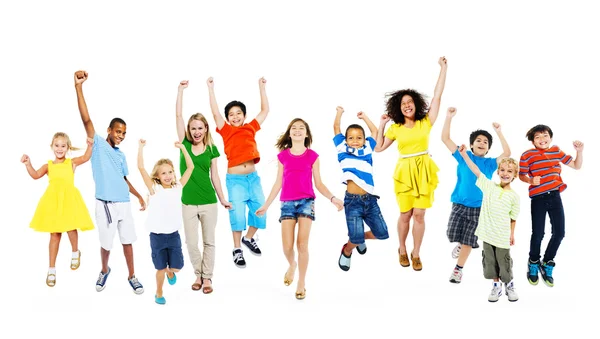 Children jumping in the air, — Stock Photo, Image