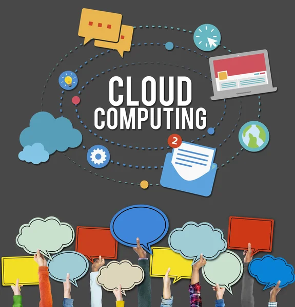 Το Cloud Computing Online έννοια — Φωτογραφία Αρχείου