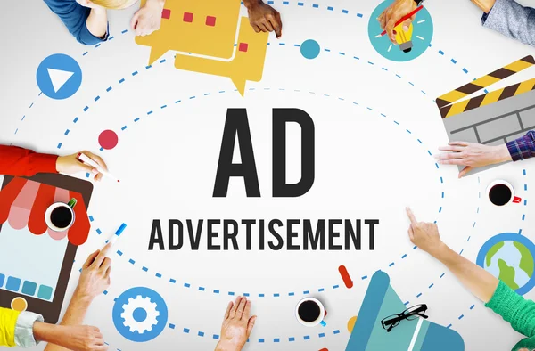 Реклама Концепція маркетингу — стокове фото