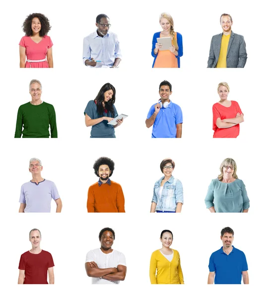 Persone diverse e concetto di comunicazione globale — Foto Stock