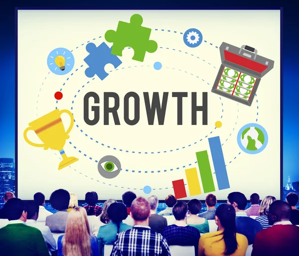 Growth and Group of Business People — Stock Photo, Image