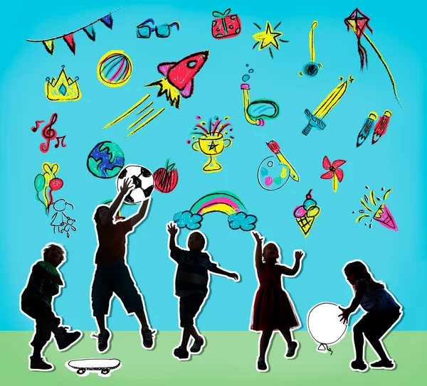 Children Playing with Balloons — Stock Photo, Image