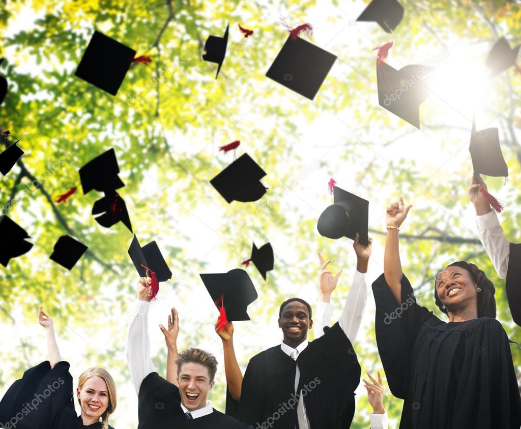 Students Celebrating Graduation Concept