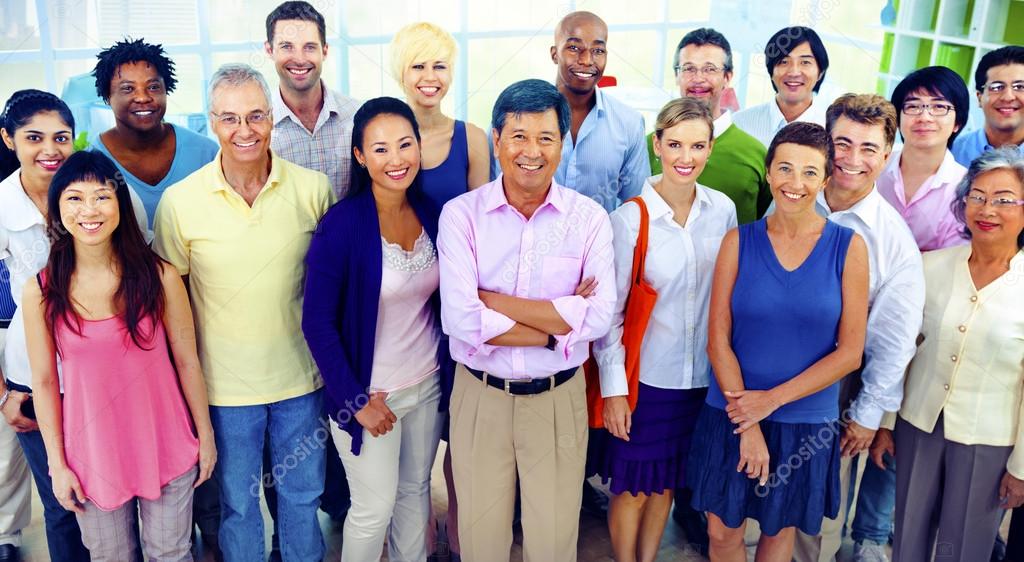 multiethnic group of business people