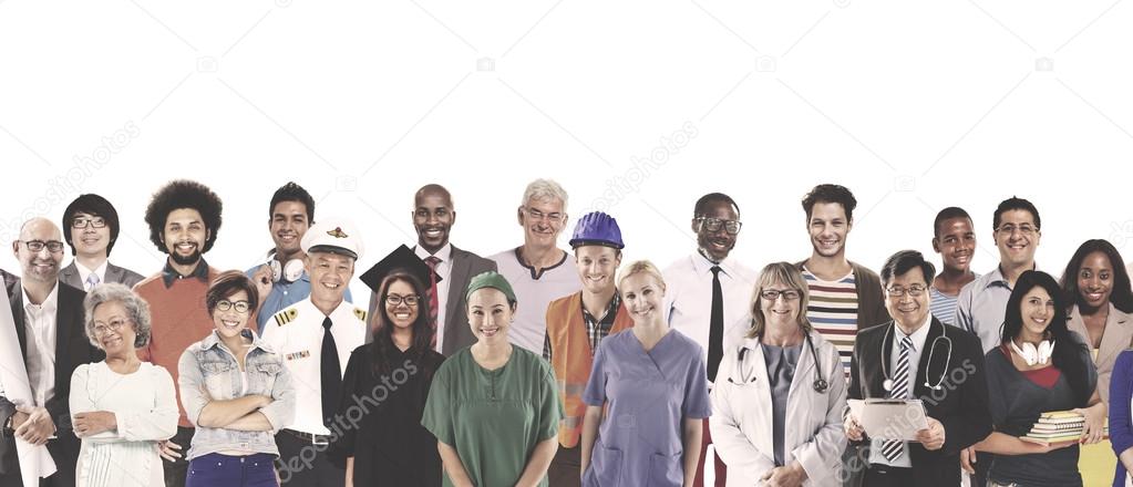 Diversity People with Various Professional Occupations