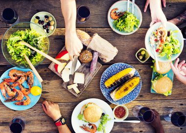 Lezzetli yemek ta parti tablo