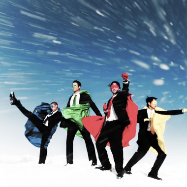 İşadamları Superheros ilham kavramı