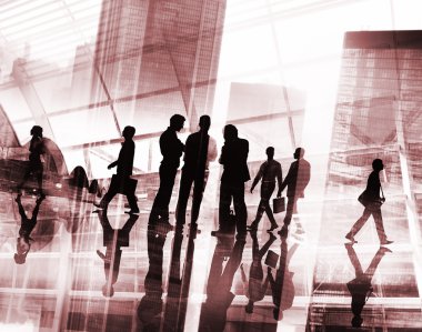 karanlık siluetleri, iş insanlar yürüyüş