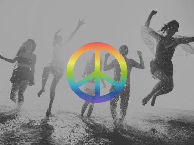 Huzurlu özgürlük protesto sembolü kavramı