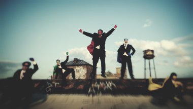 İşadamları süper kahraman kostümleri