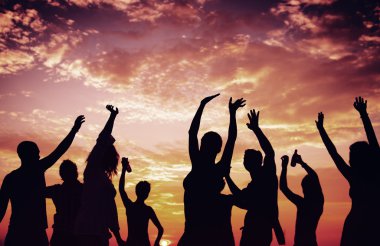 Yaz plaj kavramı, genç yetişkinler