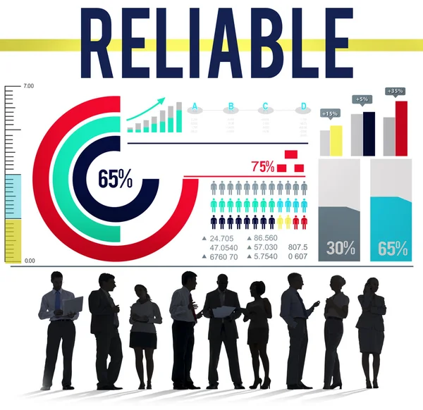 Silhouettes of business people and financial graphs — Stock Photo, Image